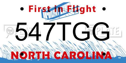 547TGG North Carolina License Plate