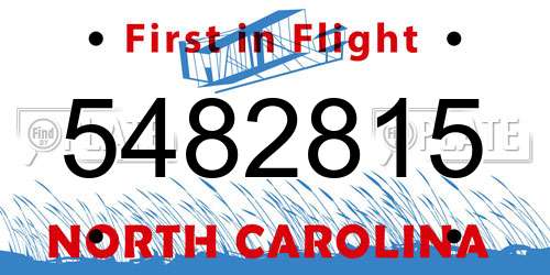 5482815 North Carolina License Plate