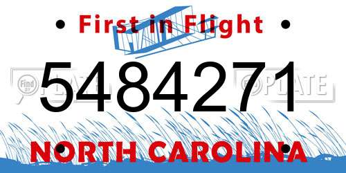 5484271 North Carolina License Plate