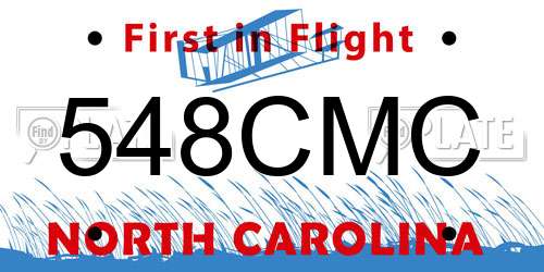 548CMC North Carolina License Plate