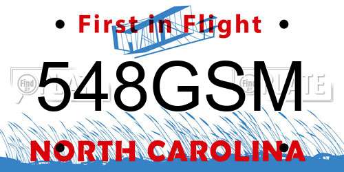 548GSM North Carolina License Plate