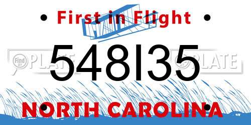 548I35 North Carolina License Plate