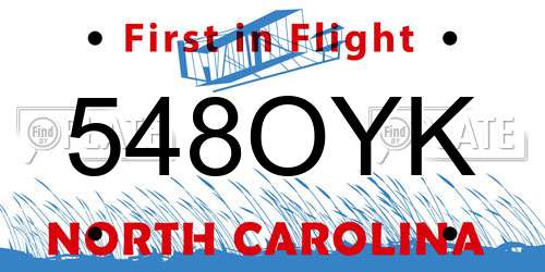 548OYK North Carolina License Plate