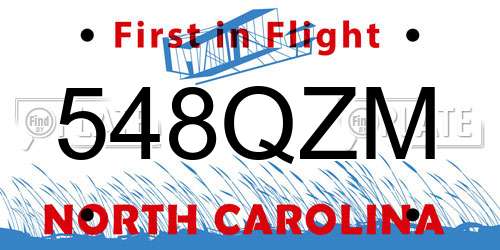 548QZM North Carolina License Plate