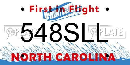 548SLL North Carolina License Plate