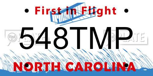 548TMP North Carolina License Plate