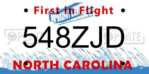 548ZJD North Carolina License Plate