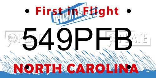 549PFB North Carolina License Plate