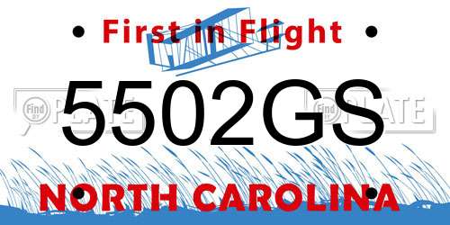5502GS North Carolina License Plate