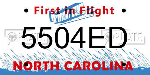 5504ED North Carolina License Plate