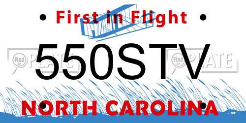 550STV North Carolina License Plate