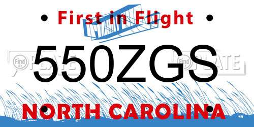 550ZGS North Carolina License Plate