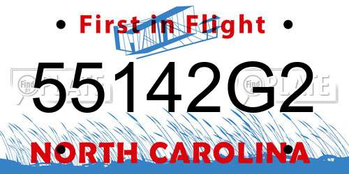 55142G2 North Carolina License Plate