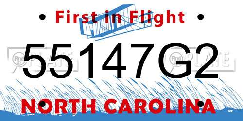 55147G2 North Carolina License Plate
