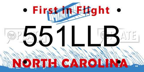 551LLB North Carolina License Plate