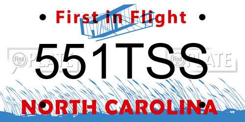 551TSS North Carolina License Plate