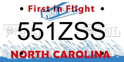 551ZSS North Carolina License Plate