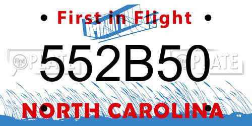 552B50 North Carolina License Plate