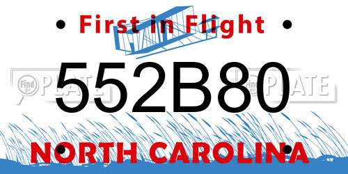 552B80 North Carolina License Plate