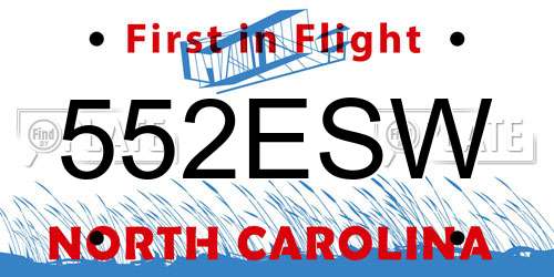 552ESW North Carolina License Plate