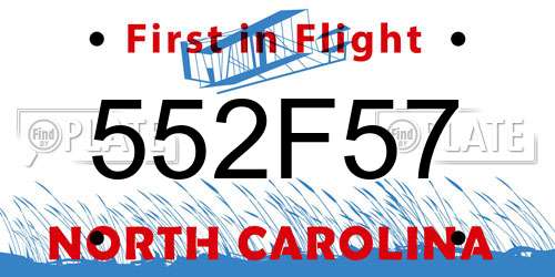552F57 North Carolina License Plate