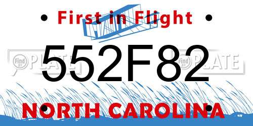 552F82 North Carolina License Plate