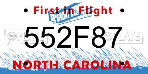 552F87 North Carolina License Plate