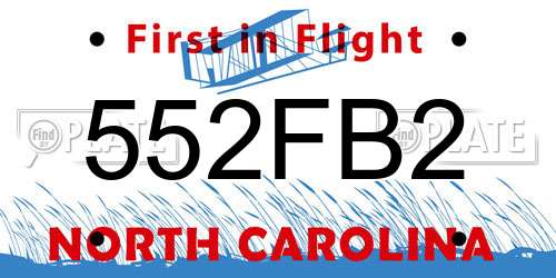 552FB2 North Carolina License Plate