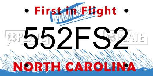 552FS2 North Carolina License Plate