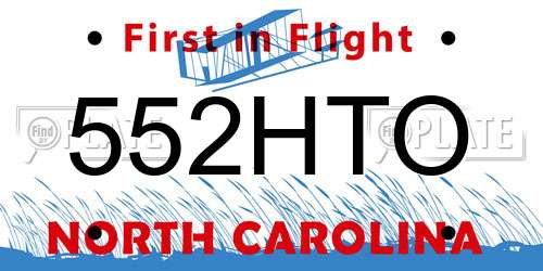 552HTO North Carolina License Plate