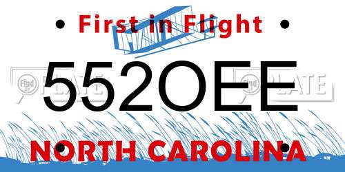 552OEE North Carolina License Plate