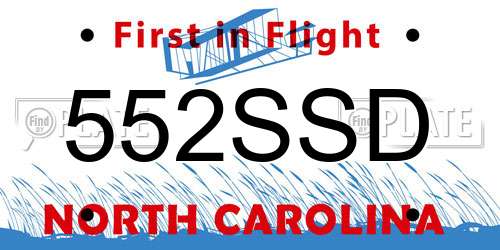 552SSD North Carolina License Plate