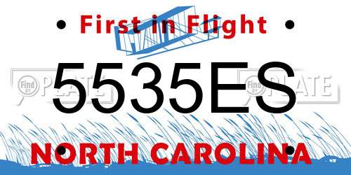5535ES North Carolina License Plate