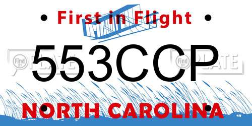 553CCP North Carolina License Plate