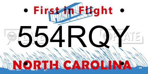 554RQY North Carolina License Plate