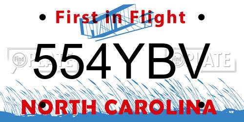 554YBV North Carolina License Plate