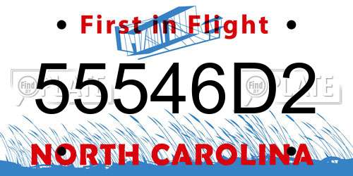 55546D2 North Carolina License Plate