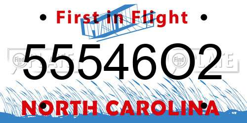 55546O2 North Carolina License Plate