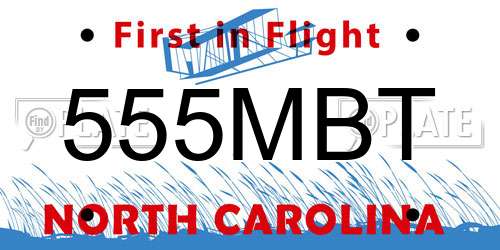 555MBT North Carolina License Plate