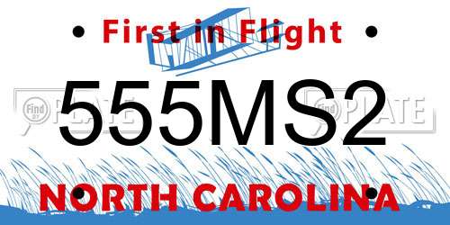 555MS2 North Carolina License Plate