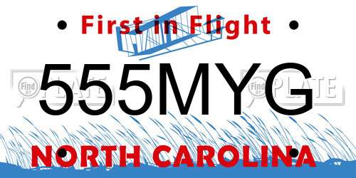555MYG North Carolina License Plate