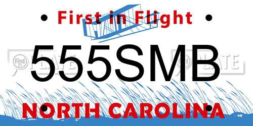 555SMB North Carolina License Plate