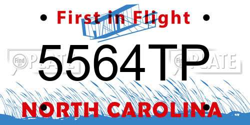 5564TP North Carolina License Plate
