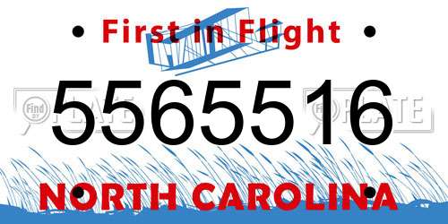 5565516 North Carolina License Plate