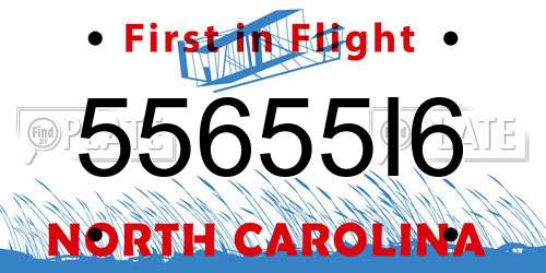 55655I6 North Carolina License Plate