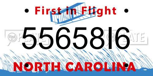 55658I6 North Carolina License Plate