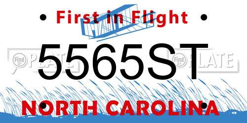 5565ST North Carolina License Plate