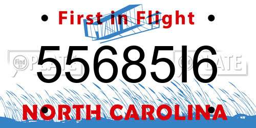 55685I6 North Carolina License Plate