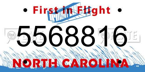 5568816 North Carolina License Plate