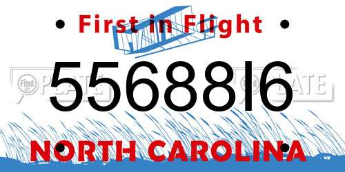 55688I6 North Carolina License Plate